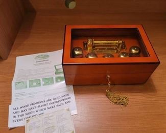 Mr Christmas Gold Label Concertina Wooden Music Box with 5 Brass Bells and 50 Songs