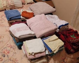 Towels and Rags with Laundry Basket