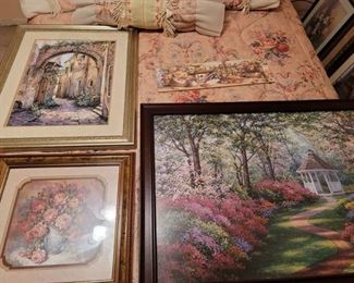 3 Large Framed Pictures ~ 1 Small Picture