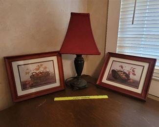 Lamp and 2 Pictures