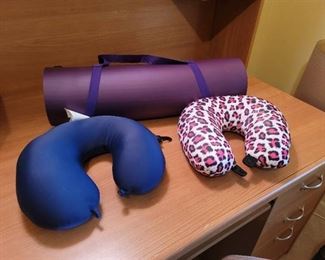 Yoga Mat and 2 Neck Pillows
