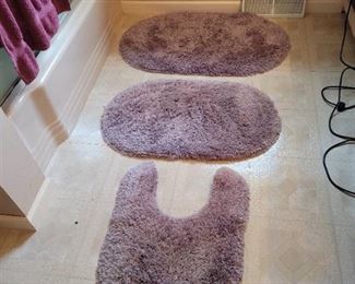 Bathroom Rugs~ 3pc.~ Lavender/Grey in Color~Good Condition