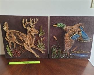 (2) 3D String Artwork
