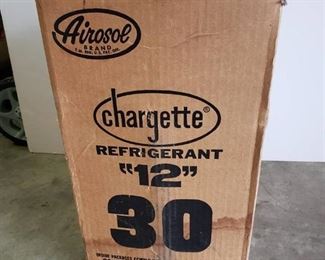 Airosol Chargette Regrigerant 12 ~ 30 LB. Disposable Cylinder ~ Box is opened but seal is in place