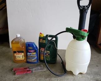 Pump Sprayer, Weed/Grass Killer and Torch Fuel with lighters
