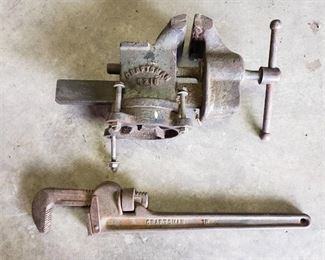 Craftsman 6216 Vise and Craftsman Pipe wrench