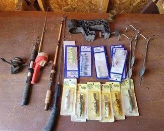 2 Telescoping Rods with Lures and Rod Holders