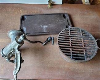 Meat Grinder No. 10, Cooking Pot and Aluminum Cooking Pan