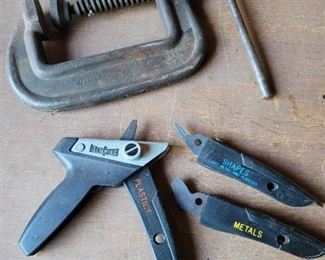 Wilson No. 104 C~Clamp and Bernz Cutter for Plastics, Metals and Shapes