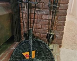 2~Iron Fireplace Sets with Basket