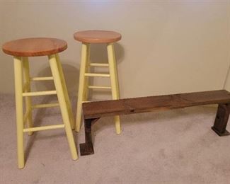 2 Barstools and Foot Rest