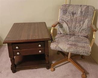 End Table and Chair in Basement