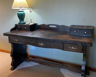 Old wooden desk with great patina 