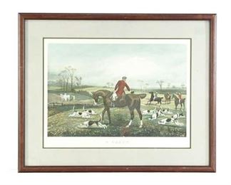 Regal "A Check" English Hunting Scene Engraving By E.G. Hester, Framed