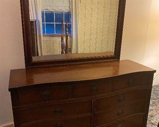 Mahogany Bedroom Dresser with Mirror 