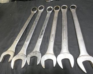 6 Heavy Equipment Combination Wrenches
- 1 1/2" No Name - 18" long
- 1 1/2" Evercraft - 19" long
- 1 5/16" Thorsen - 17" Long
- 1 3/8" No Name - 17" Long
- 1 1/4" S-K Wayne - 16.5" Long
- 1 1/4" Challenger by Proto 16" long