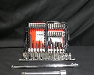 Porter Cable Magnetic Drive Bit Set, Sockets, More
- 34 Piece Porter Cable Magnetic Drive Bit Set - Fits Impact Driver
- Master Mechanic Metric Socket Set (1/4" - 7/8") & Holder 3/8 Drive
- Master Mechanic Ratchet 3/8" Drive
- 2 Extensions (Proto Professional 6" & Master Mechanic 10")