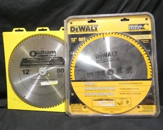 12" 80 Tooth NEW Dewalt & Oldham Saw Blades
- Oldham 12" 80 Tooth Precision Finishing Trim Saw Blade
- NEW in Package DeWALT 12" 80 Tooth Fine Finish Thin Saw Blade
