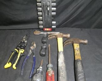 26 Piece Sockets, Hammers, Screw Drivers & More
- Tin Snips
- Pliers
- Husky Socket Set
- Screw Drivers
- Hammers