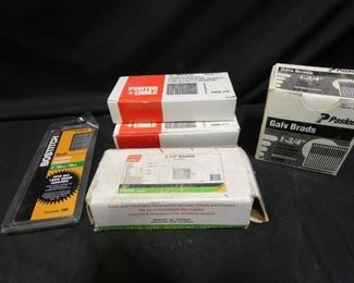 Bostitch, Porter Cable 16,000+ Brads
- New Pack of Bostitich 1,000 2" 18 Ga. Brads
- New Pack Porter Cable 5,000 1" 18 Ga. Brads
- New Pack Porter Cable 5,000 1-9/16" Galvanized 18 Ga. Brads
- Partial Box Fasteners Unlimited 1-1/4" 18 Ga. Brads (Over Half Full approx. 3,000)
- New 2500 pc Box Pasload Galvanize 1-3/4" 16 Ga. Brads