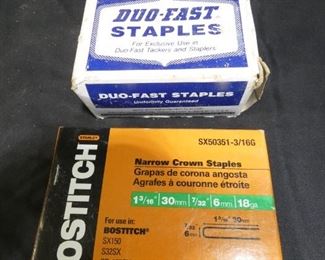 Bostitch Narrow Crown Staples & Duo-Fast Staples	
- Full Bostitch Narrow Crown Staples 1-3/16 Long 7/32 Wide 3,000
- 1" Duo-Fast Staples 4,000+