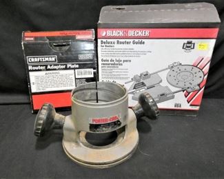 Craftsman, Black & Decker & Porter Cable Router
-Craftsman 925326 Router Adapter Set
-Black and Decker Deluxe Router Guide
Porter Cable Model 1001 Router Base