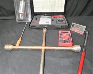 MultiMeters, Tire Iron, Oil Injector, Magnet & Mir	
- Gardener Bender Digital MultiMeter
- Tire Iron
- R134a Oil Injector
- Extendable Magnet
- Extendable Mirror
- Gen-Tech MultiMeter