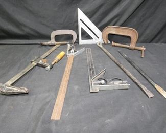 Combination Square Levels, Clamps, Speed Square
- 2 Combination Square Levels
- Speed Square, Macklinburg-Duncan
- 12 ' Clamp
- Prybar
- 2 C Clamps, 4" Standard 540, 3" Clamp