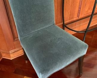 89. 4 Gray Mohair Side Chairs