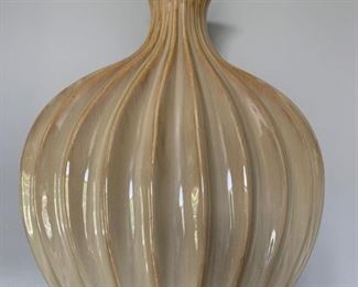 123. Pair of Ceramic Ribbed Vases (17")