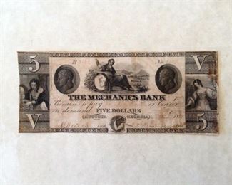 1861 $5 Five Dollars The Mechanics Bank