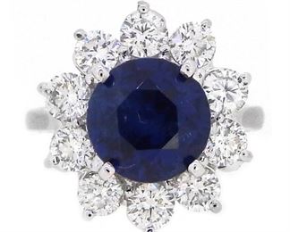 4.40ct Sapphire & 1.62ct Diamond Ring