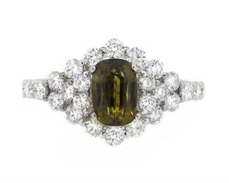1.41ct Alexandrite & 1.06ct Diamond Ring