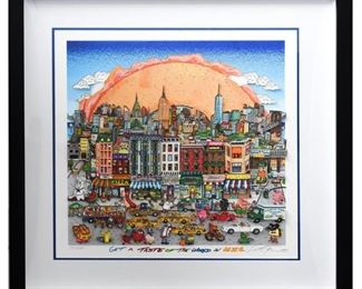 Fazzino "Get a Taste Of The World In N.Y.C" 3D Serigraph
