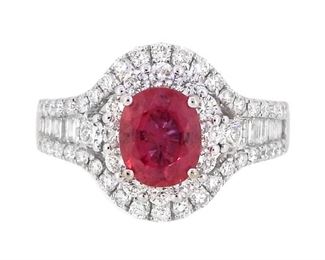 1.64ct Pink Sapphire & 1.31ct Diamond Ring