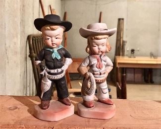 Vintage cowboy and girl figurine