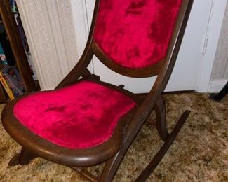 Vintage Victorian Folding Rocking Chair