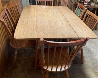 Vintage Drop Leaf Dining Table with Chairs