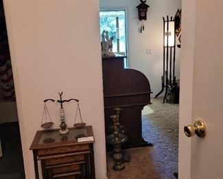 Vintage hand carved stacking tables.