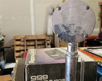 Vintage military microphone. Back side.