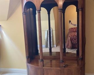 henredon curved display case