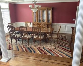 Alexander Julian dinning table, china hutch, server