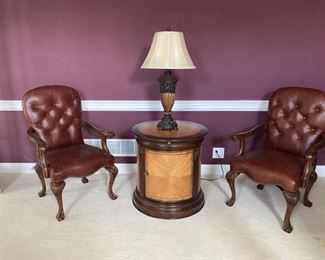 Leather arm chairs