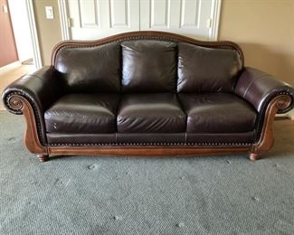 Leather nail trim sofa
