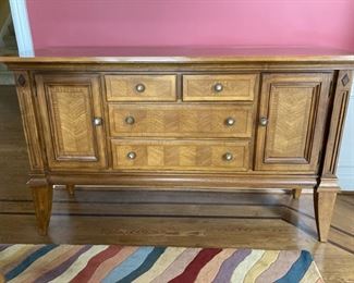 Alexander Julian dinning table, china hutch, server