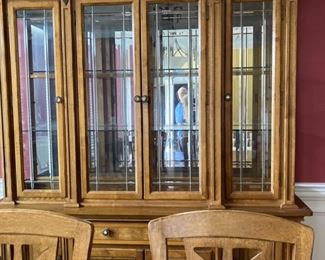 Alexander Julian dinning table, china hutch, server