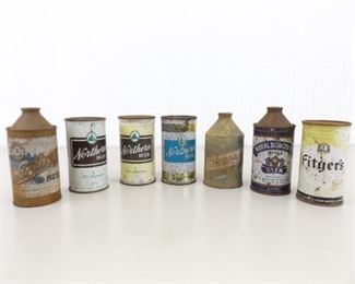 7 Antique Steel Cone Top etc. Beer Cans
