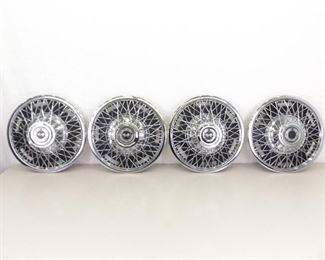 Lot of 4 Vintage Chrome Corvette Hub Caps