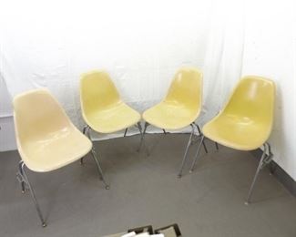 Lot of 4 Vintage Herman Miller Fiberglass Chairs