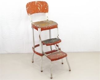 Vintage PERFECT PATINA Metal Cosco Step Stool